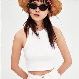 Zara High Neck Crop Top